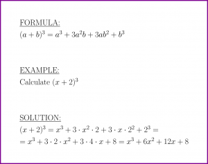 (a + b)^3 (formula and example)